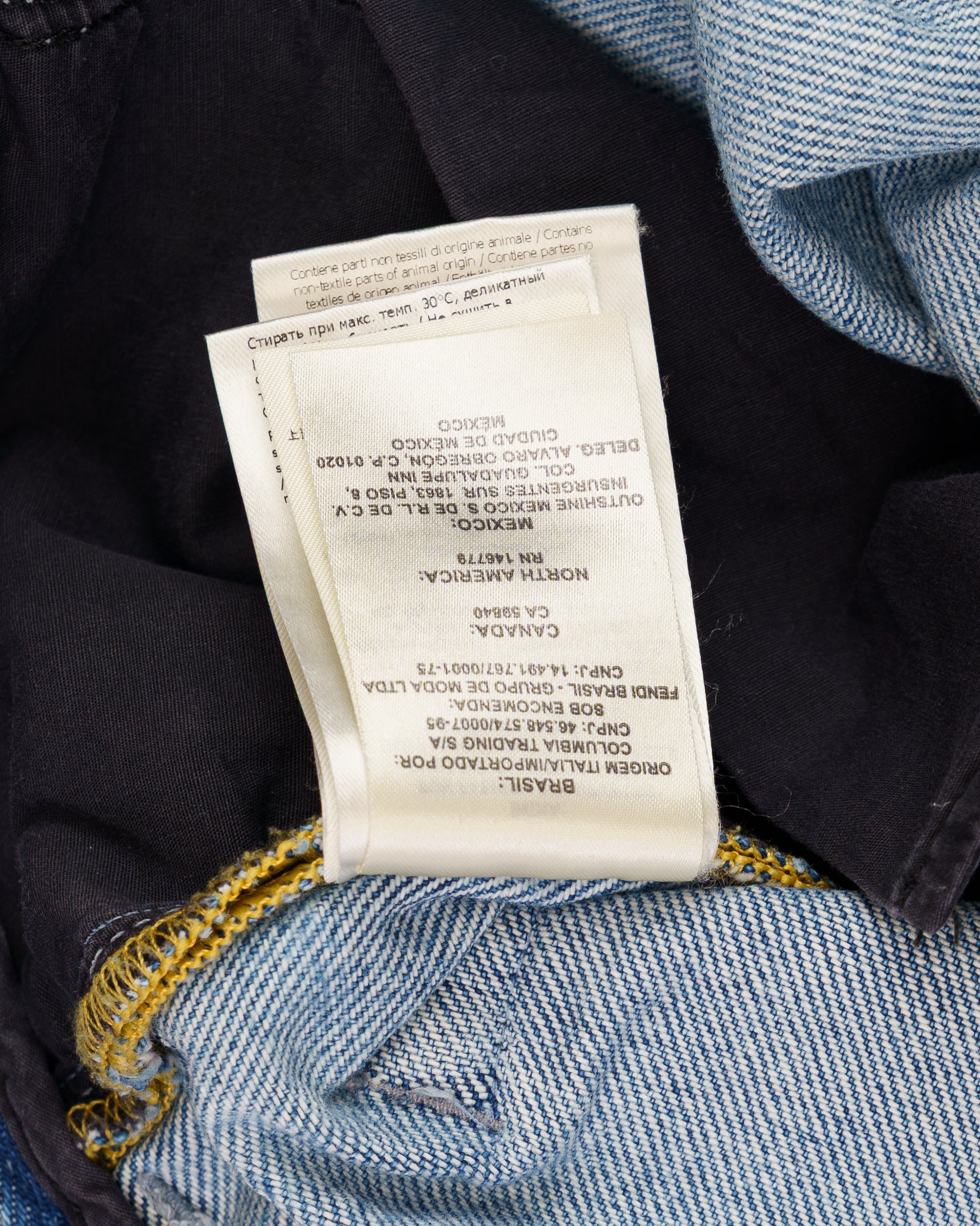 Fendi Cards Deck printed blue denim pants Fendi