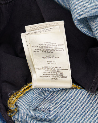 Fendi Cards Deck printed blue denim pants Fendi