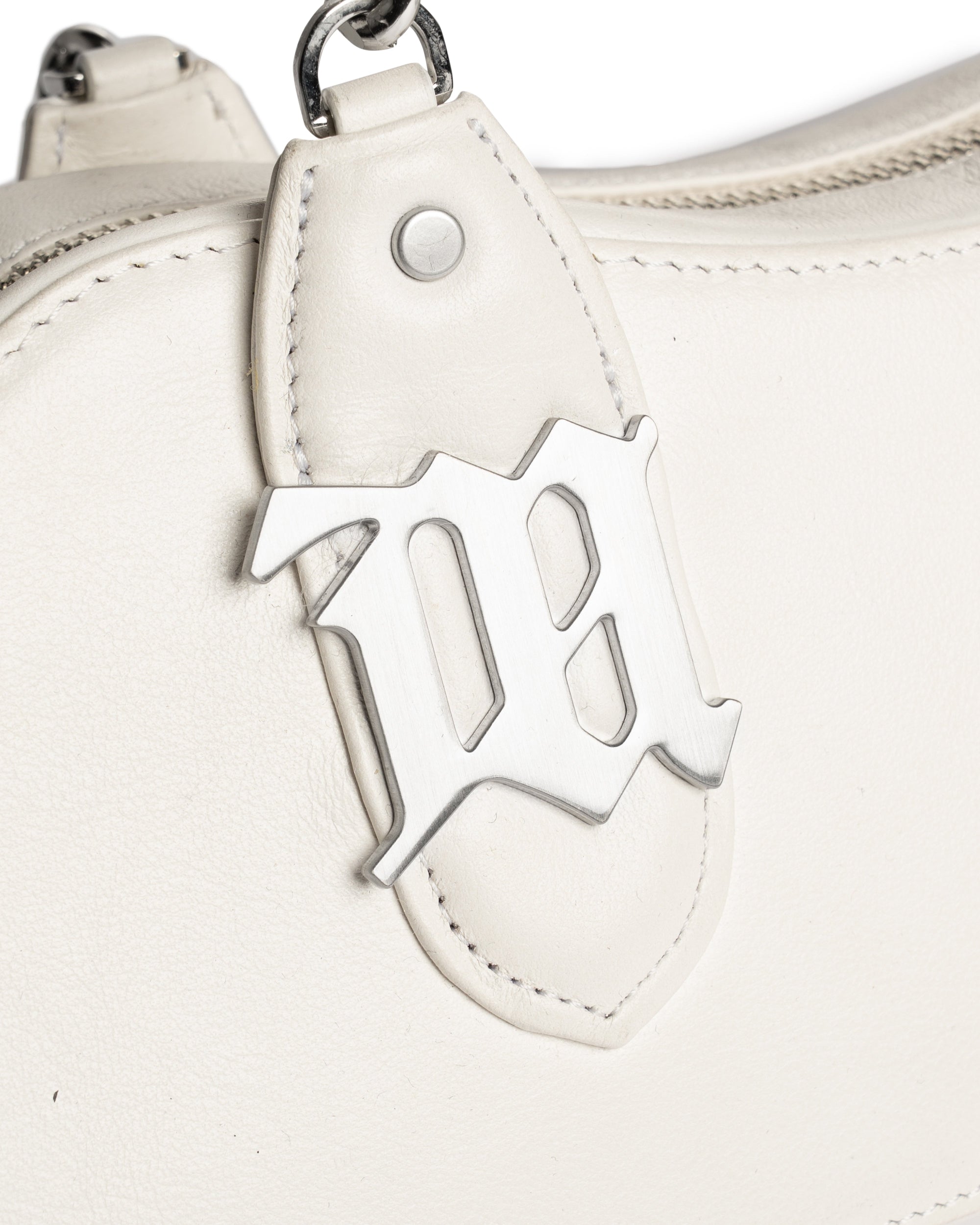 MISBHV chain white leather shoulder bag
