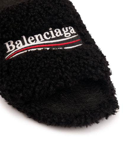 BALENCIAGA BERNIE FUR SLIDES image