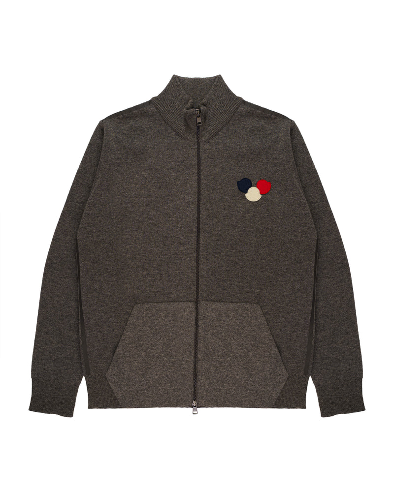 Moncler Colorblock virgin wool zip cardigan sweater thumbnail