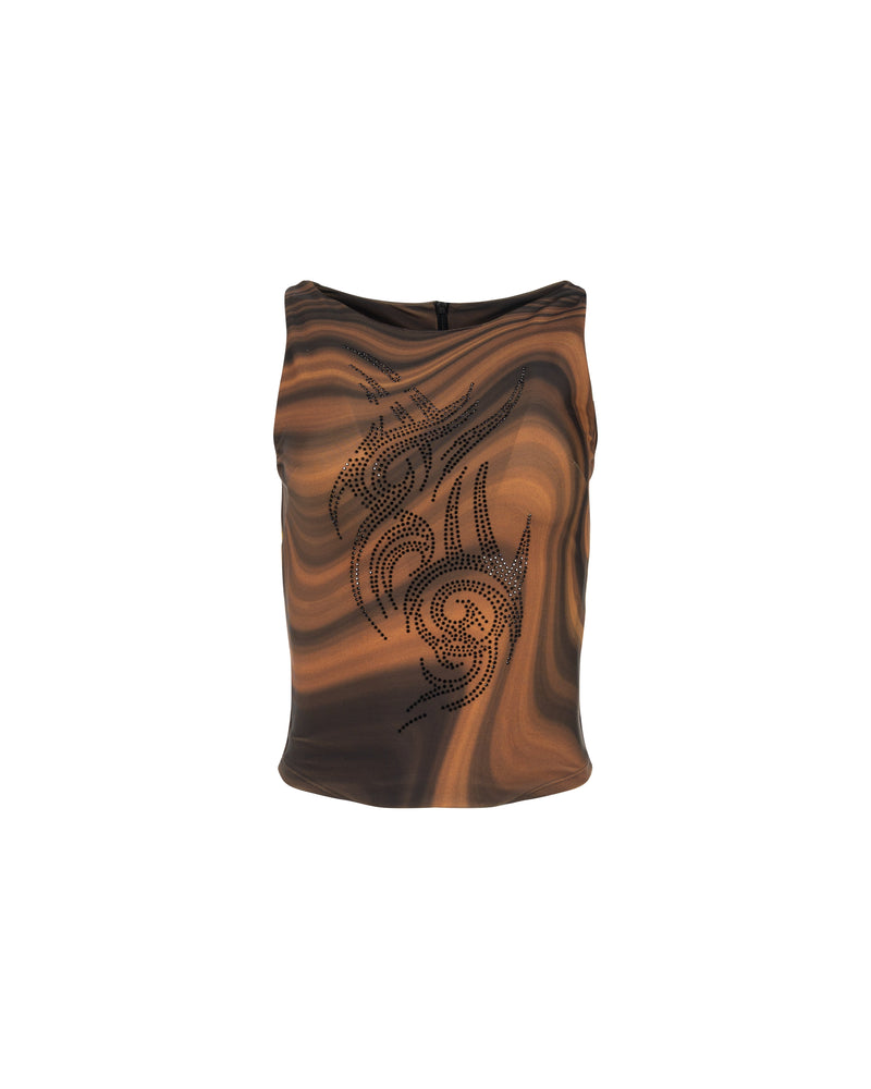 MISBHV 1-OF-1 rhinestones-embellished Tribal mesh top thumbnail