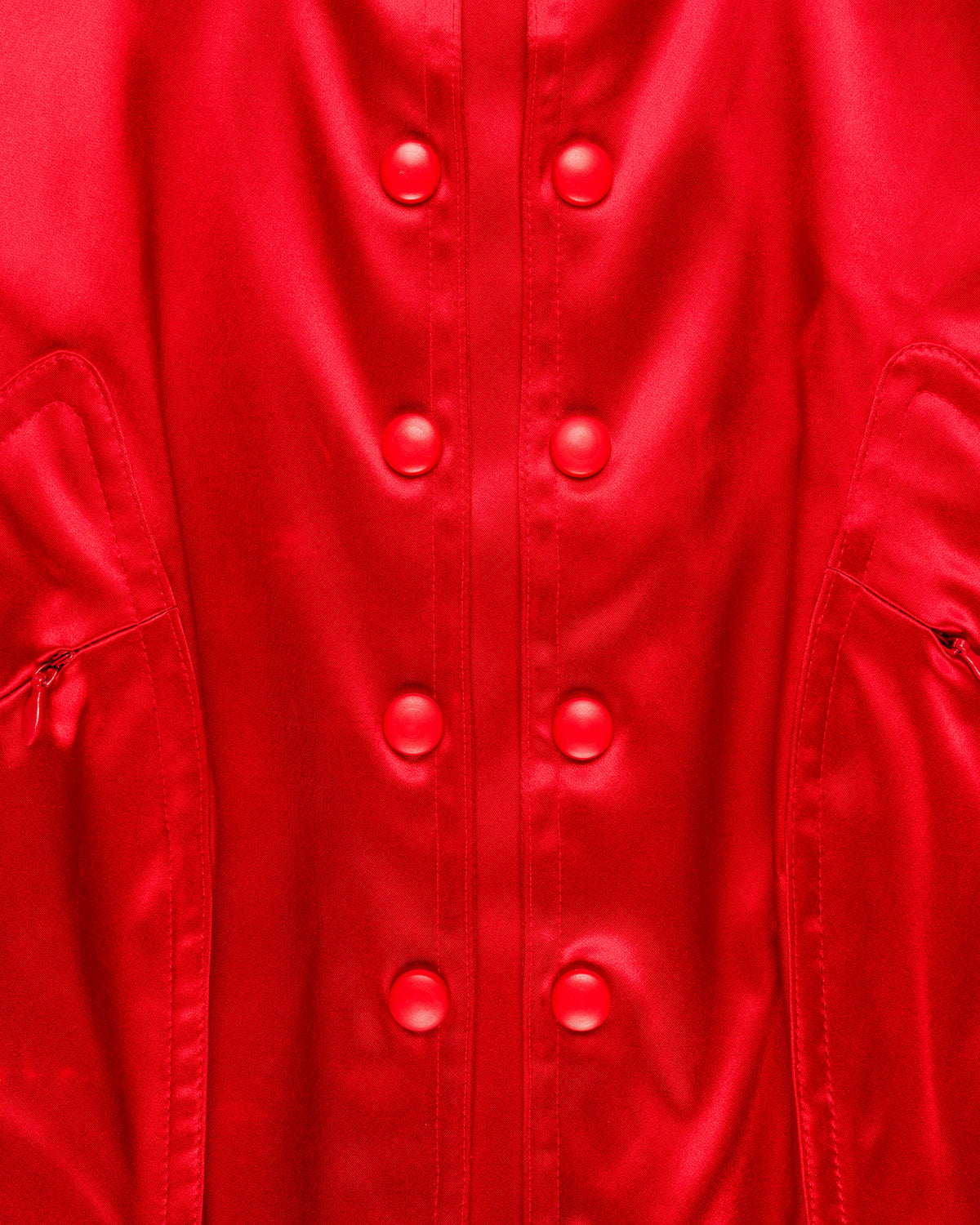 Mugler Trademark red satin tang jacket