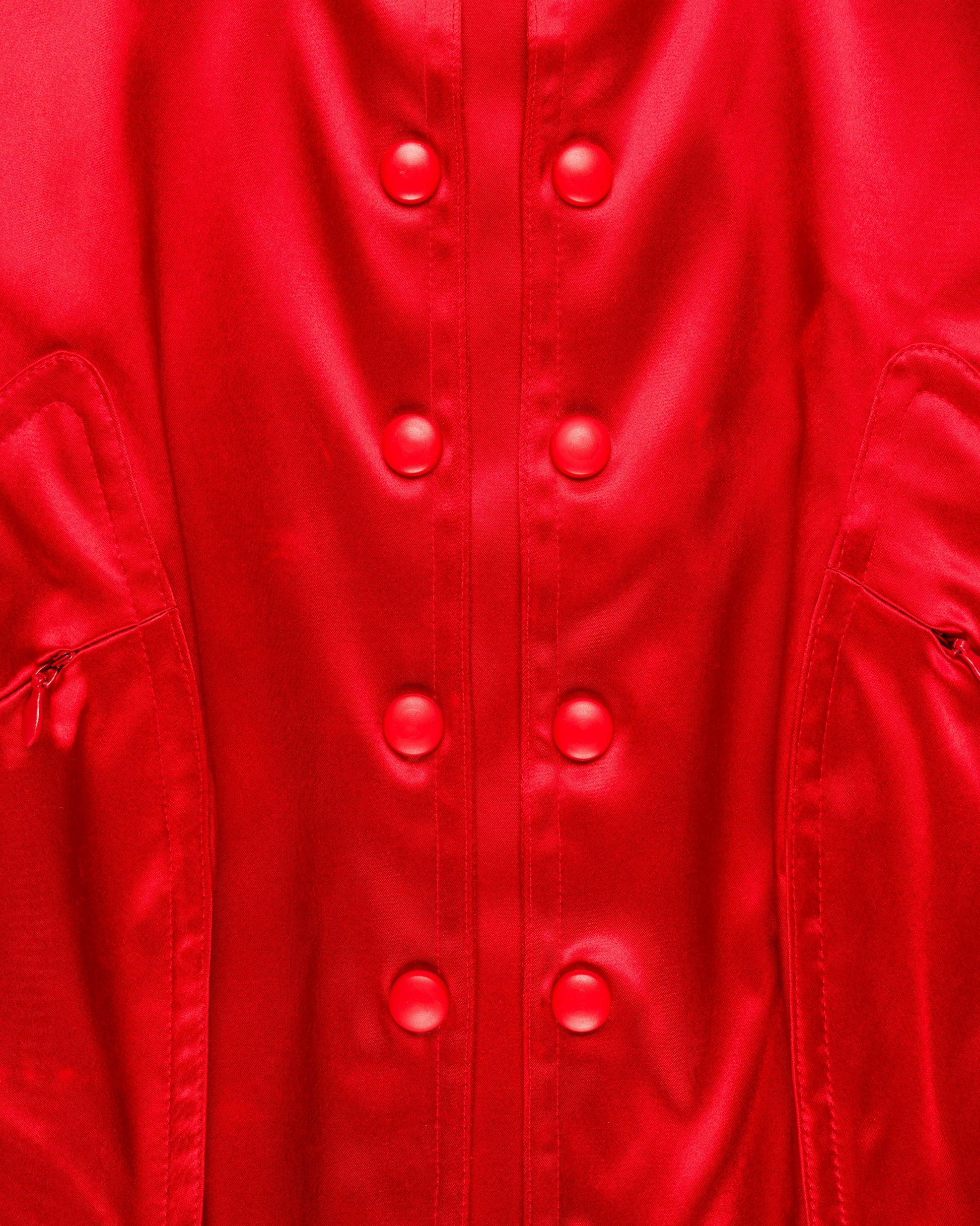 Mugler Trademark red satin tang jacket Mugler