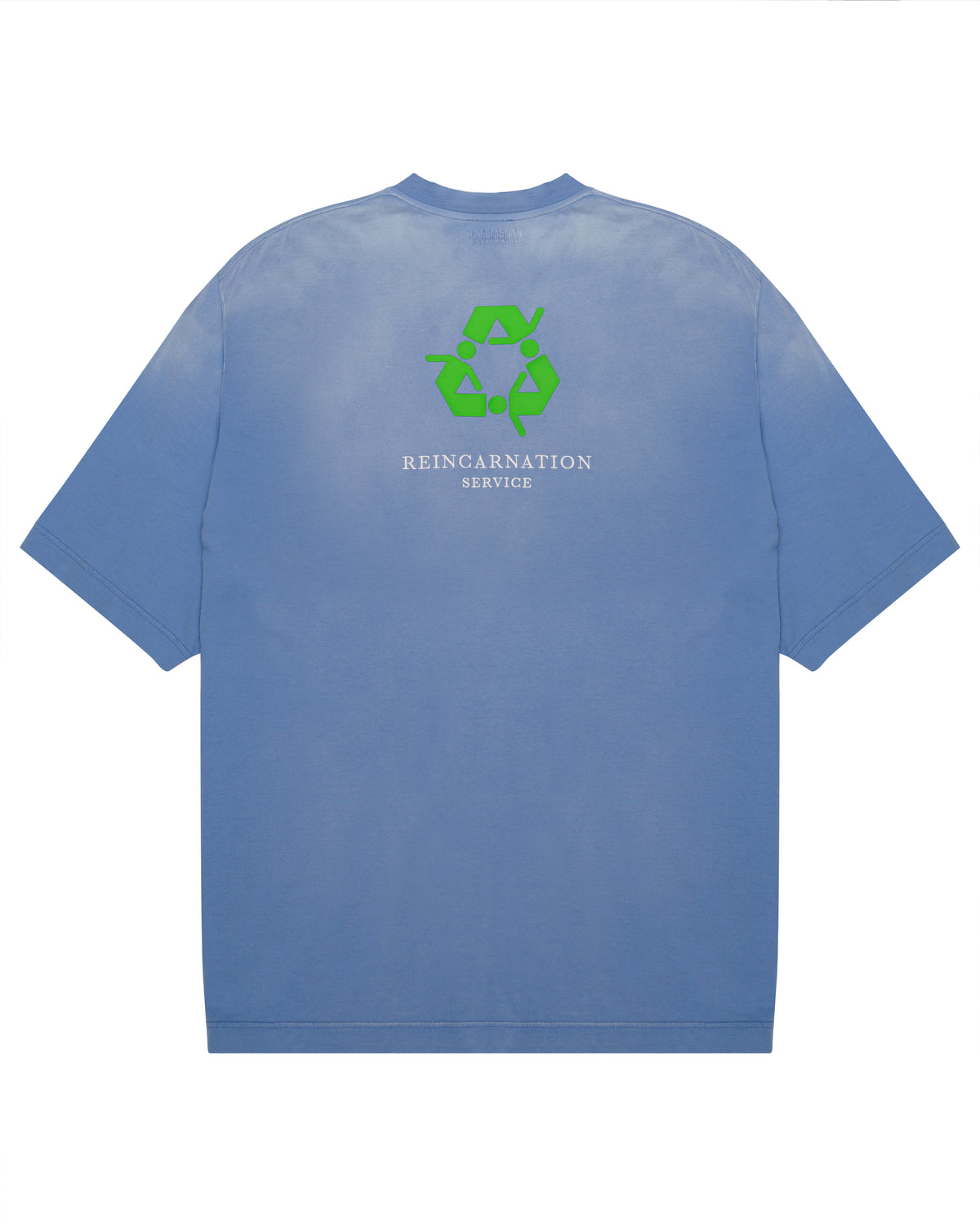 Vetements "Not doing shit today" powder blue oversized t-shirt