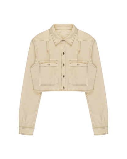 Rick Owens DRKSHDW cropped natural denim jacket