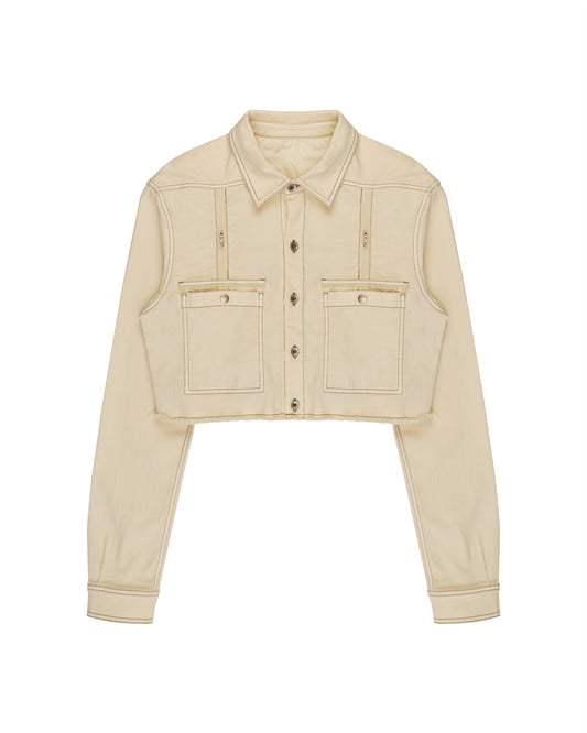 Rick Owens DRKSHDW cropped natural denim jacket