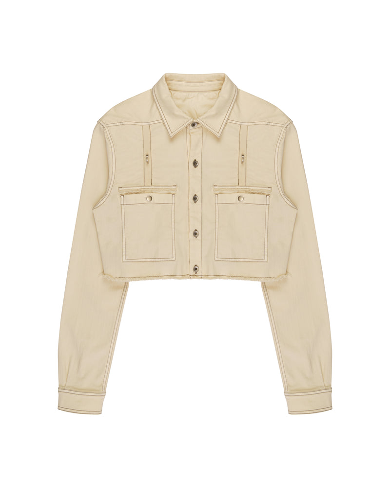 Rick Owens DRKSHDW cropped natural denim jacket thumbnail