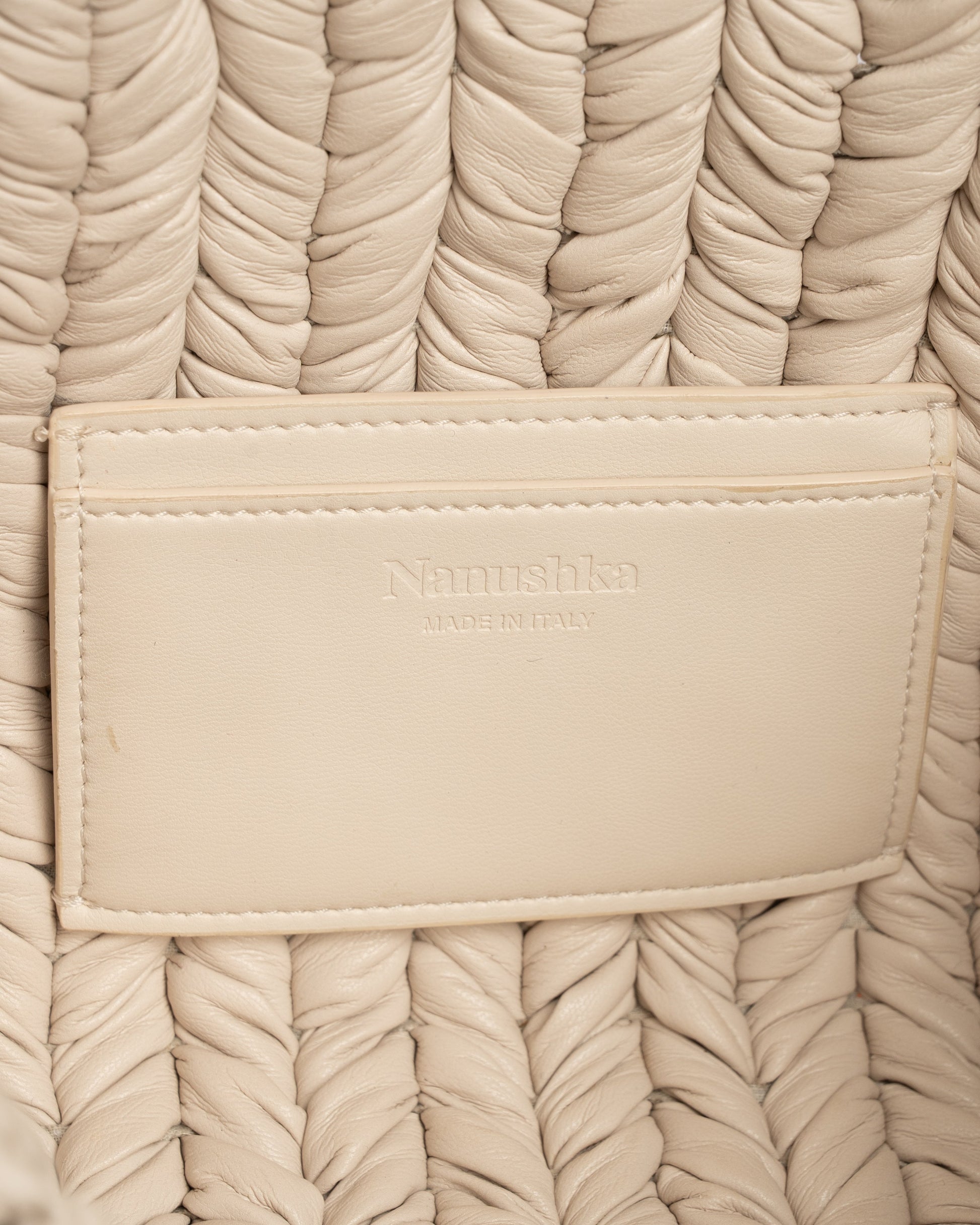 Nanushka The Square press-stud cream white shoulder bag Nanushka