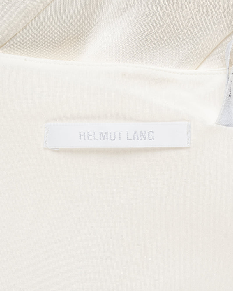 Helmut Lang Sash Ivory white double satin dress thumbnail