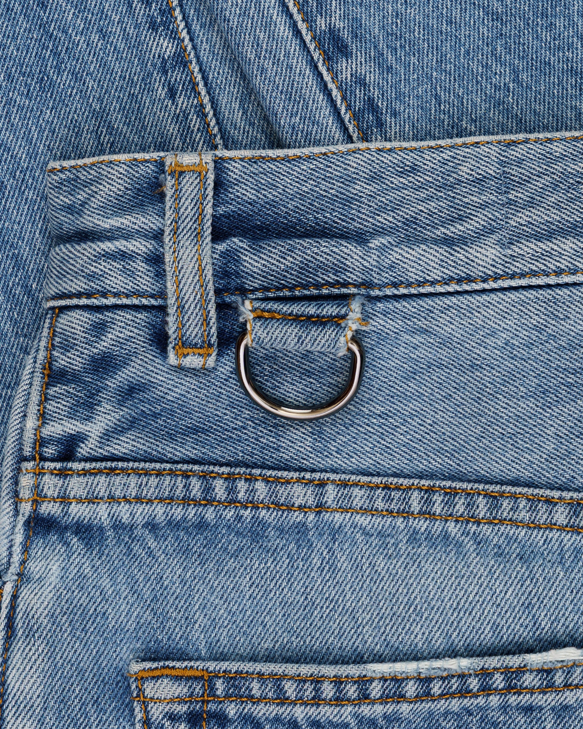 Dolce and Gabbana metal logo emblem blue denim pants