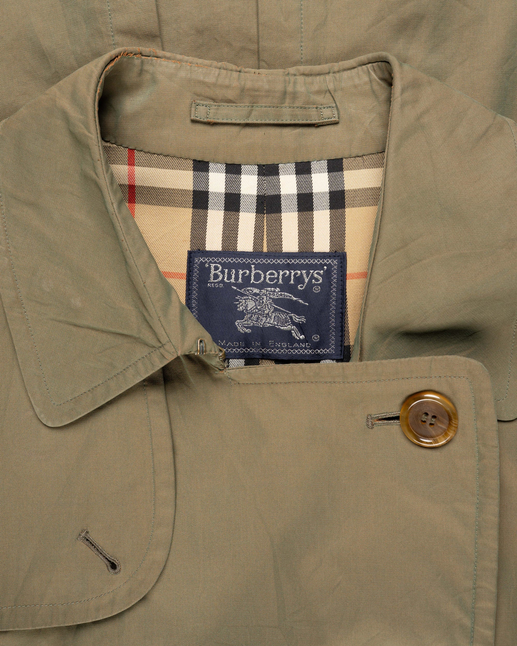 Burberry's "Highbury" Yew-green double-breasted coat