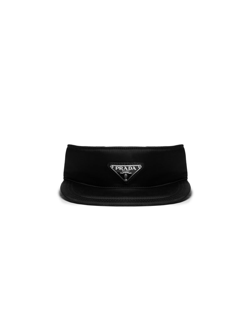 Prada Visor logo-plaque black nylon hat - XS thumbnail