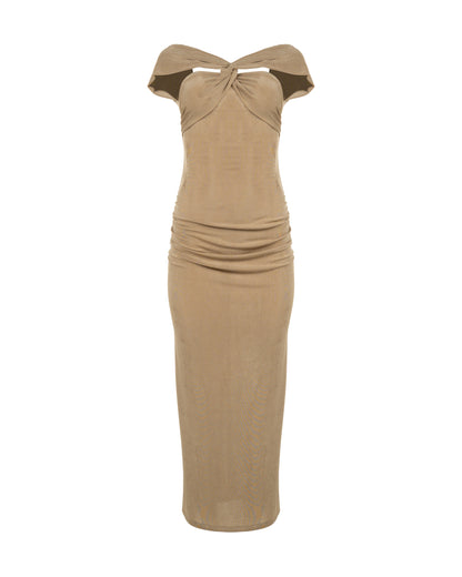MISBHV asymmetrical drape halter dress MISBHV