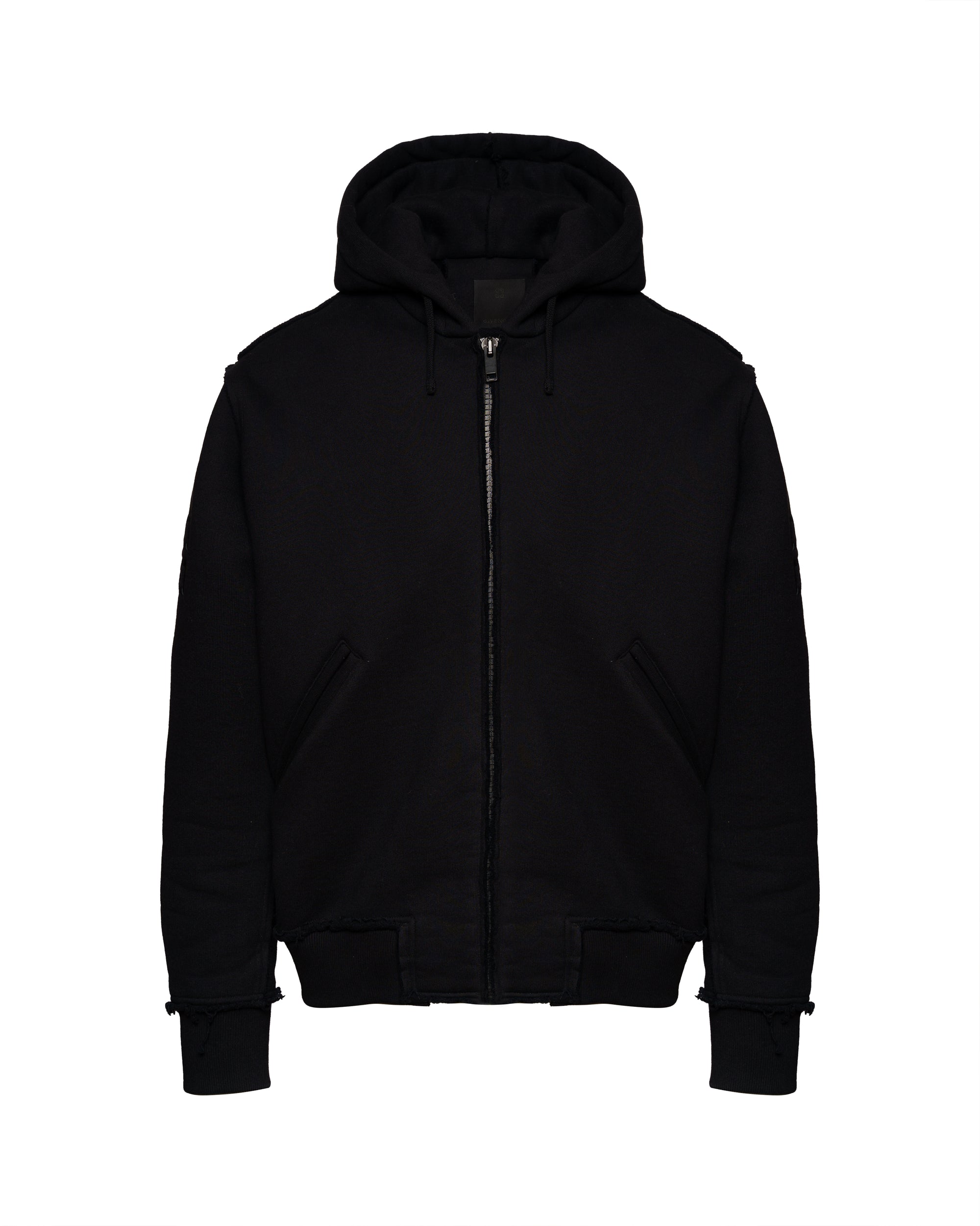 Givenchy pierced back logo hooded bomber jacket