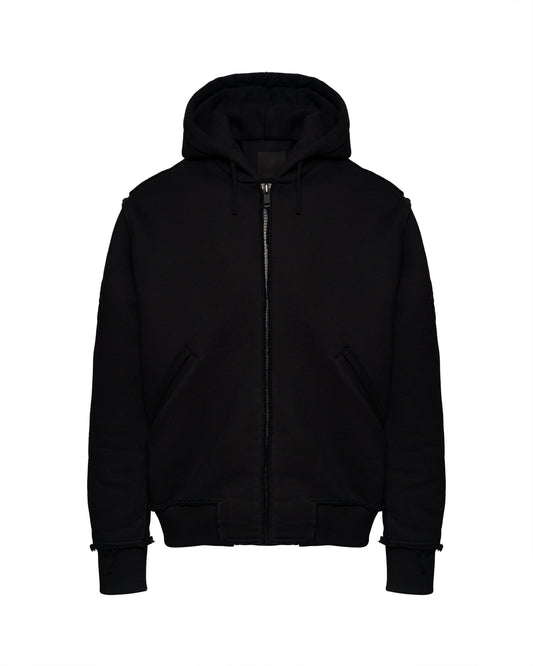 Givenchy pierced back logo hooded bomber jacket Givenchy