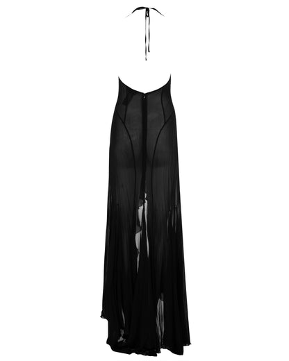 MISBHV 1-OF-1 single-shoulder ruched black dress MISBHV