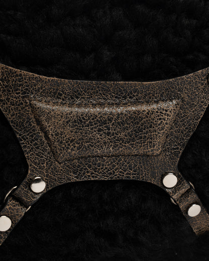 MISBHV Fetish brown shearling shoulder bag MISBHV