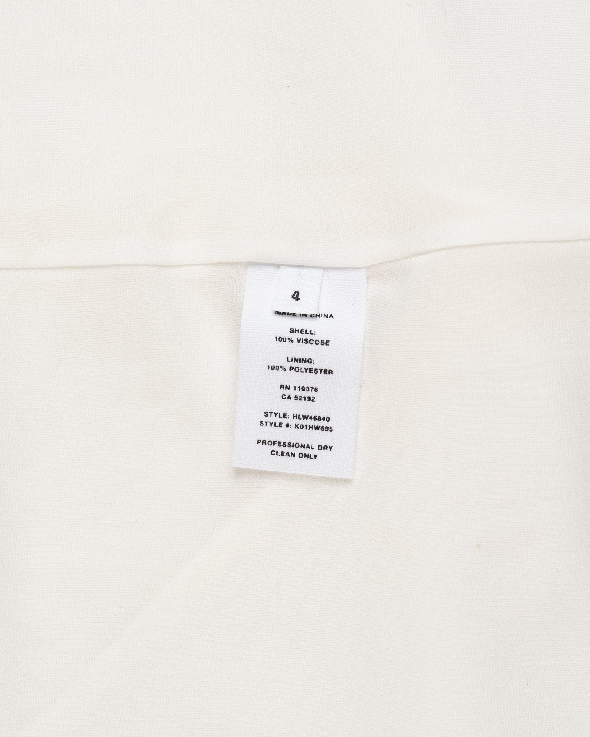 Helmut Lang Sash Ivory white double satin dress