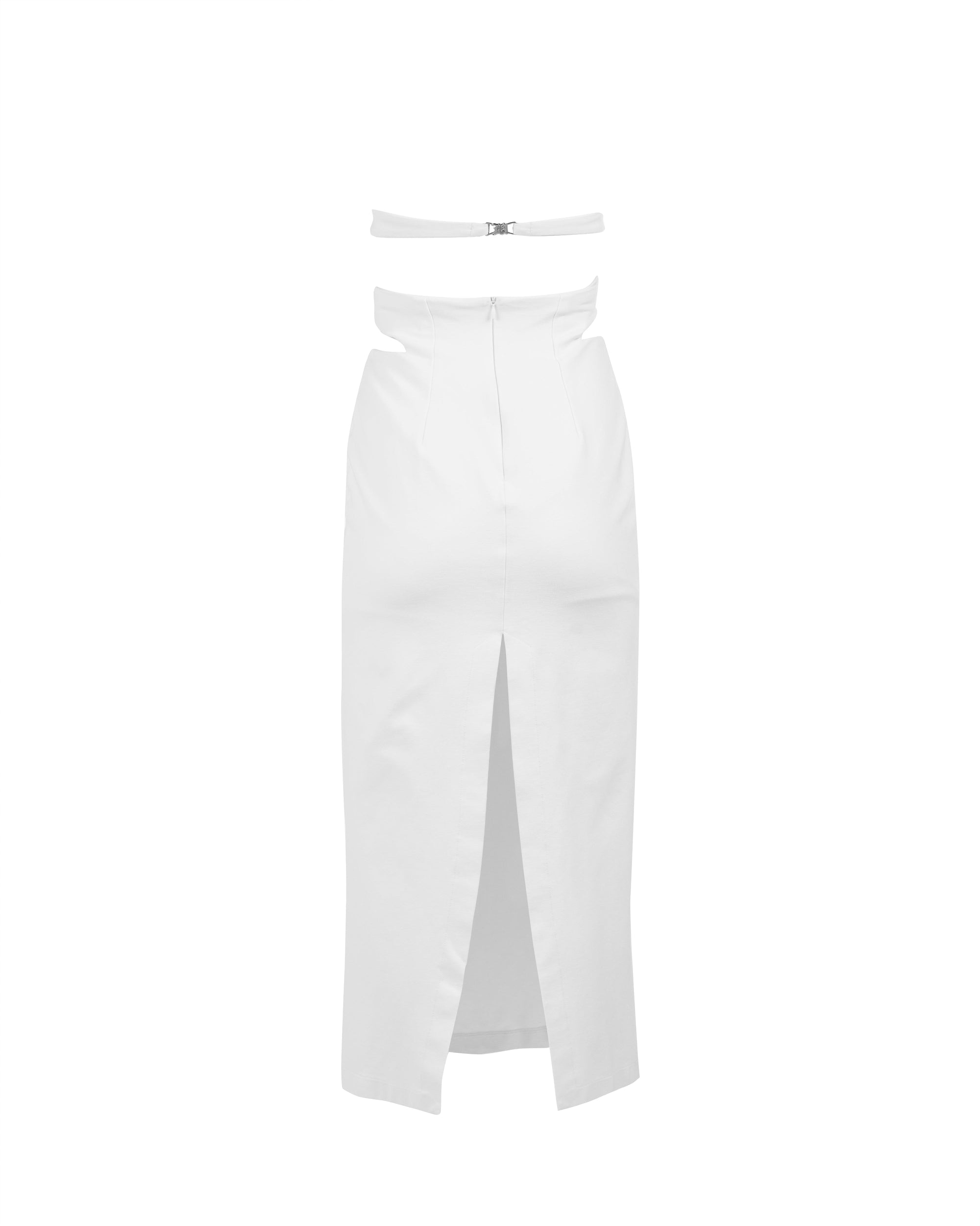 MISBHV 1-OF-1 metal frame open back white dress
