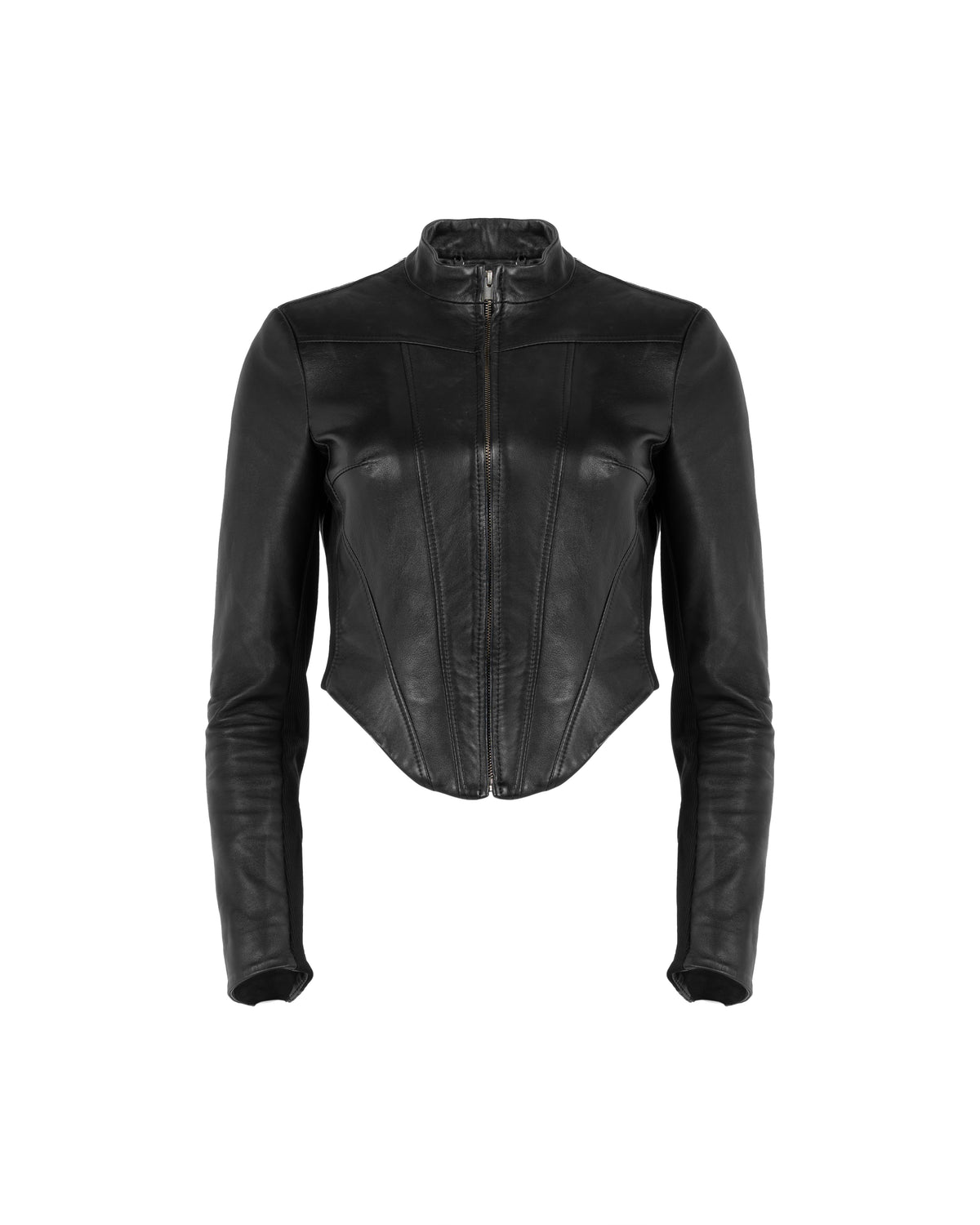 MISBHV corset faux-leather biker jacket