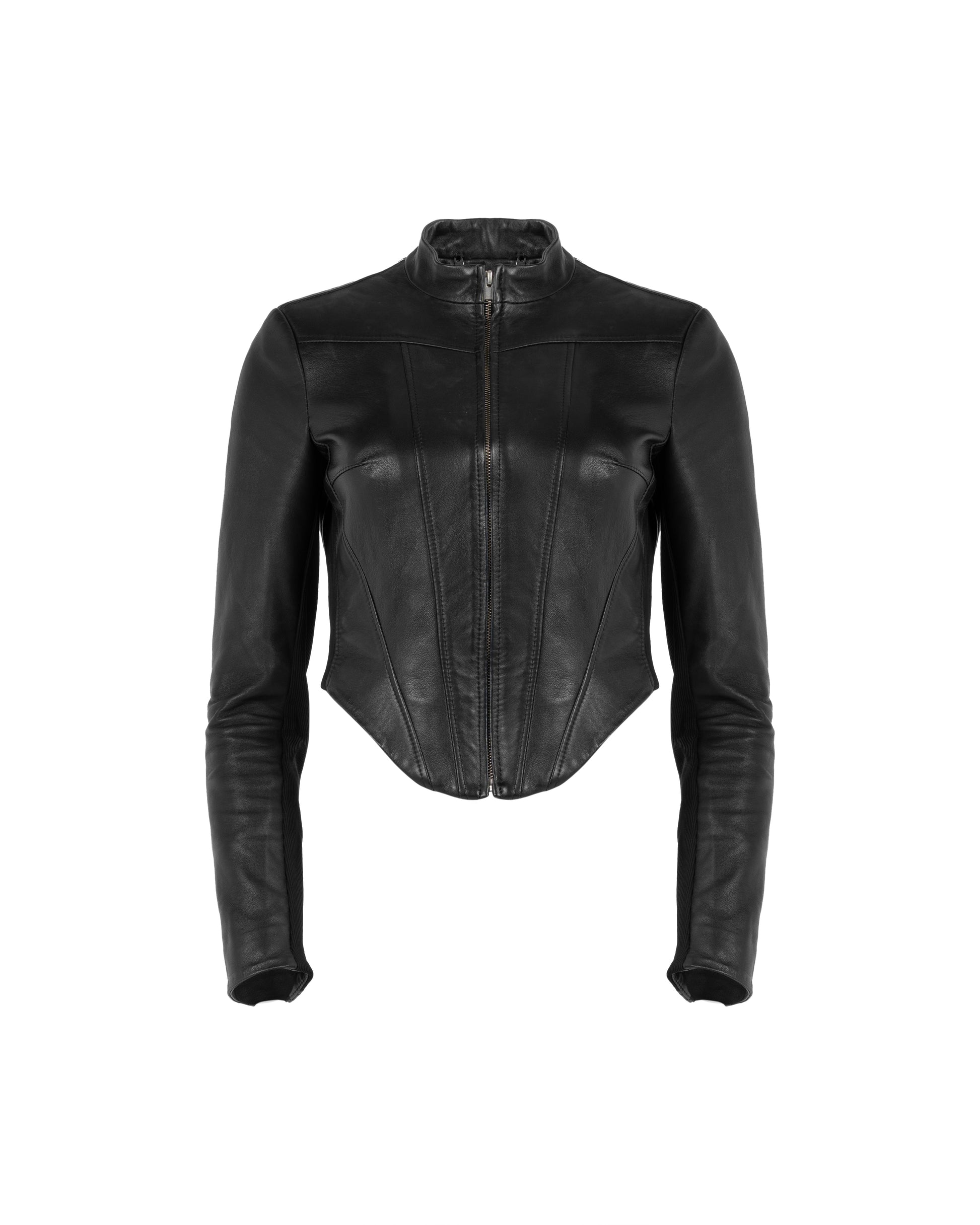 MISBHV corset faux-leather biker jacket MISBHV