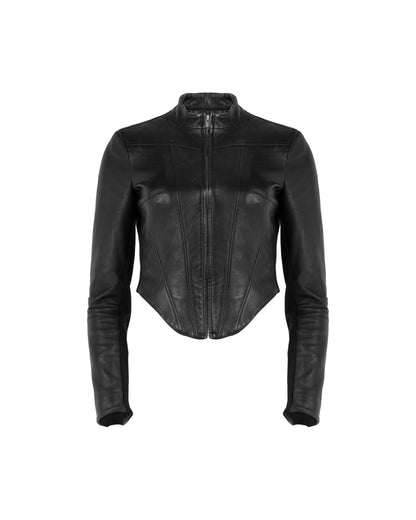 MISBHV corset faux-leather biker jacket MISBHV