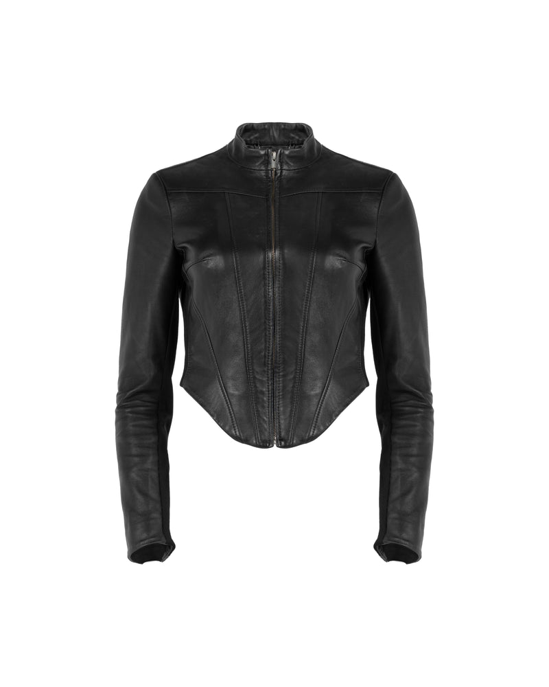 MISBHV corset faux-leather biker jacket thumbnail