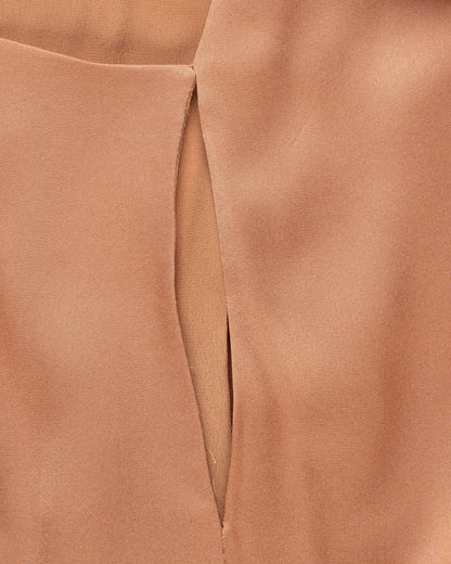 Tom Ford cut-out draped silk sand midi dress Tom