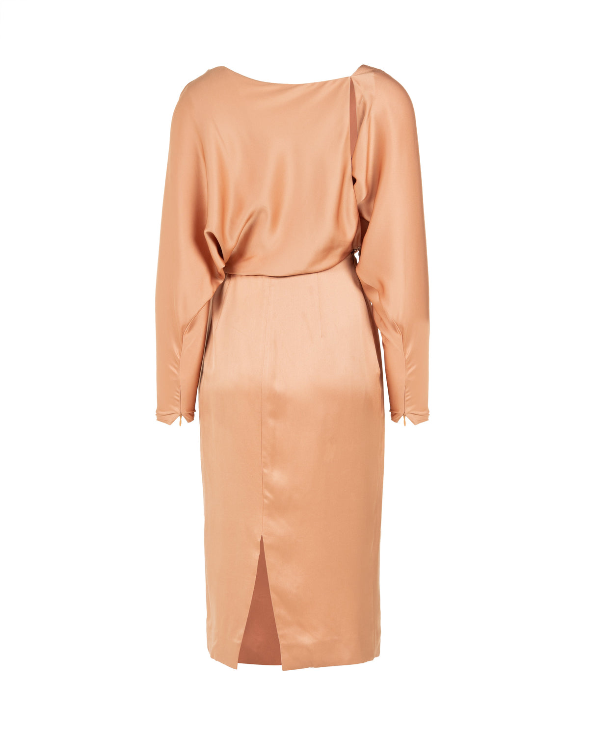 Tom Ford cut-out draped silk sand midi dress