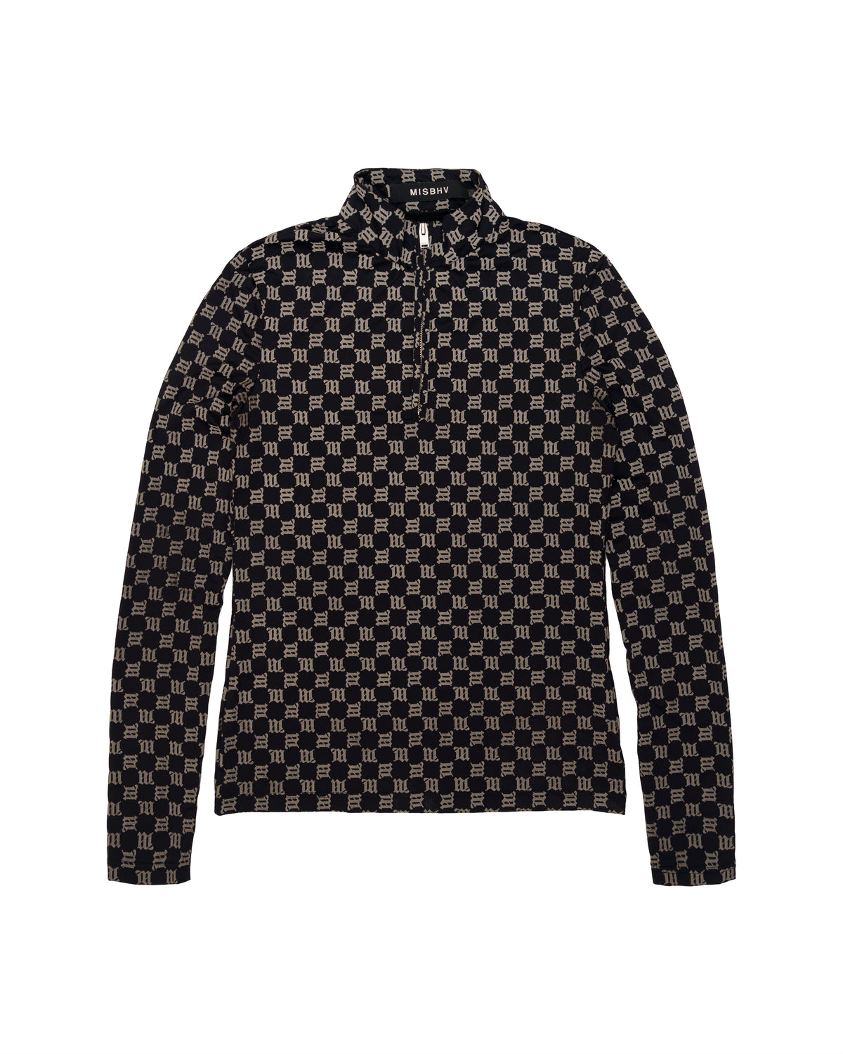 MISBHV monogram black zip-up jersey top