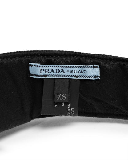 Prada Visor logo-plaque black nylon hat - XS Prada