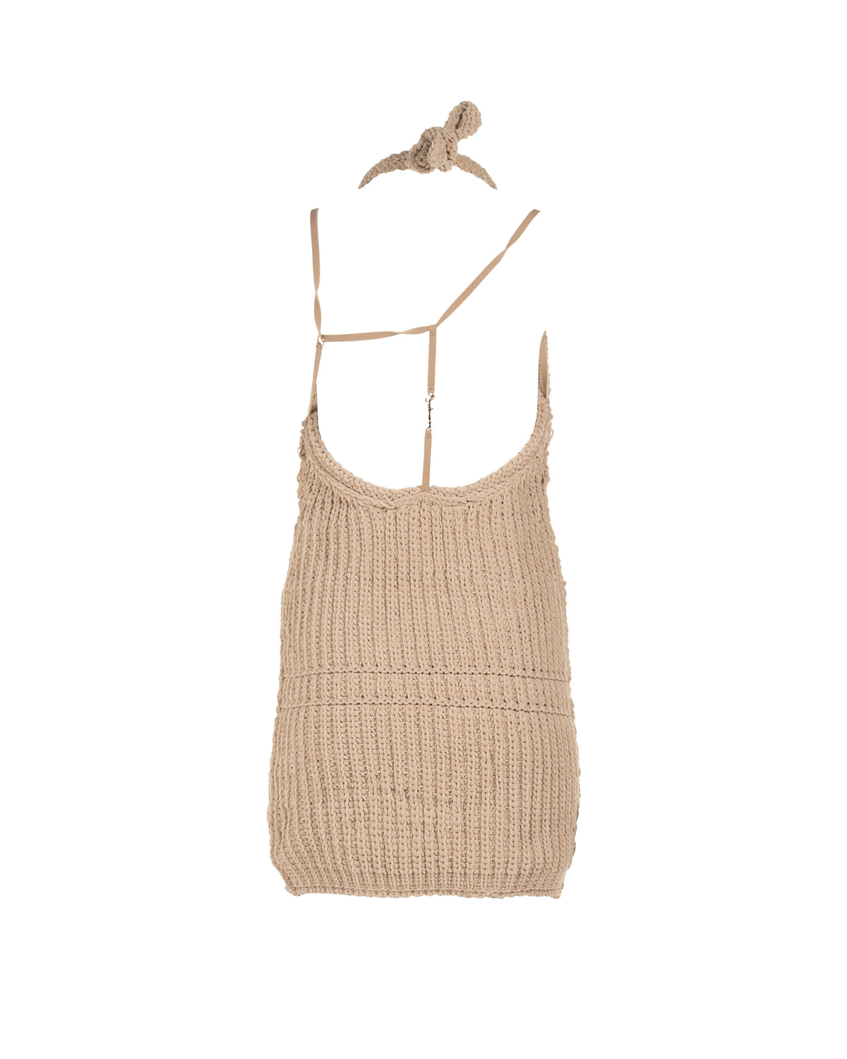 Jacquemus Halter neck knitted beige dress