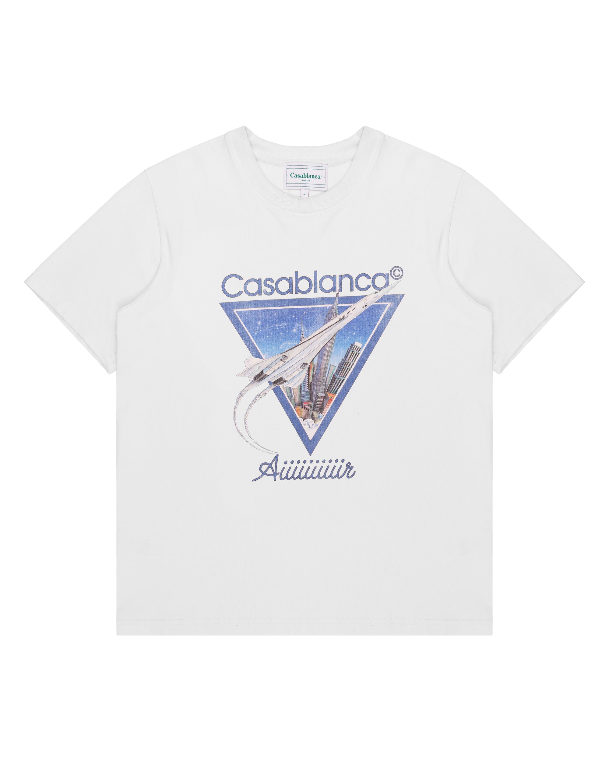 Casablanca Tennis Club "Aiiiiiiiiiir" organic cotton white t-shirt