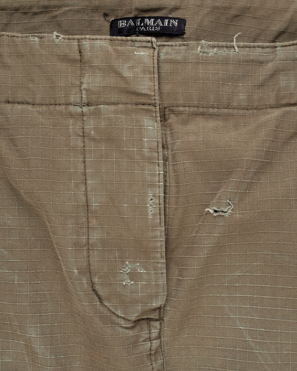 Balmain military cargo technical nylon mini skirt