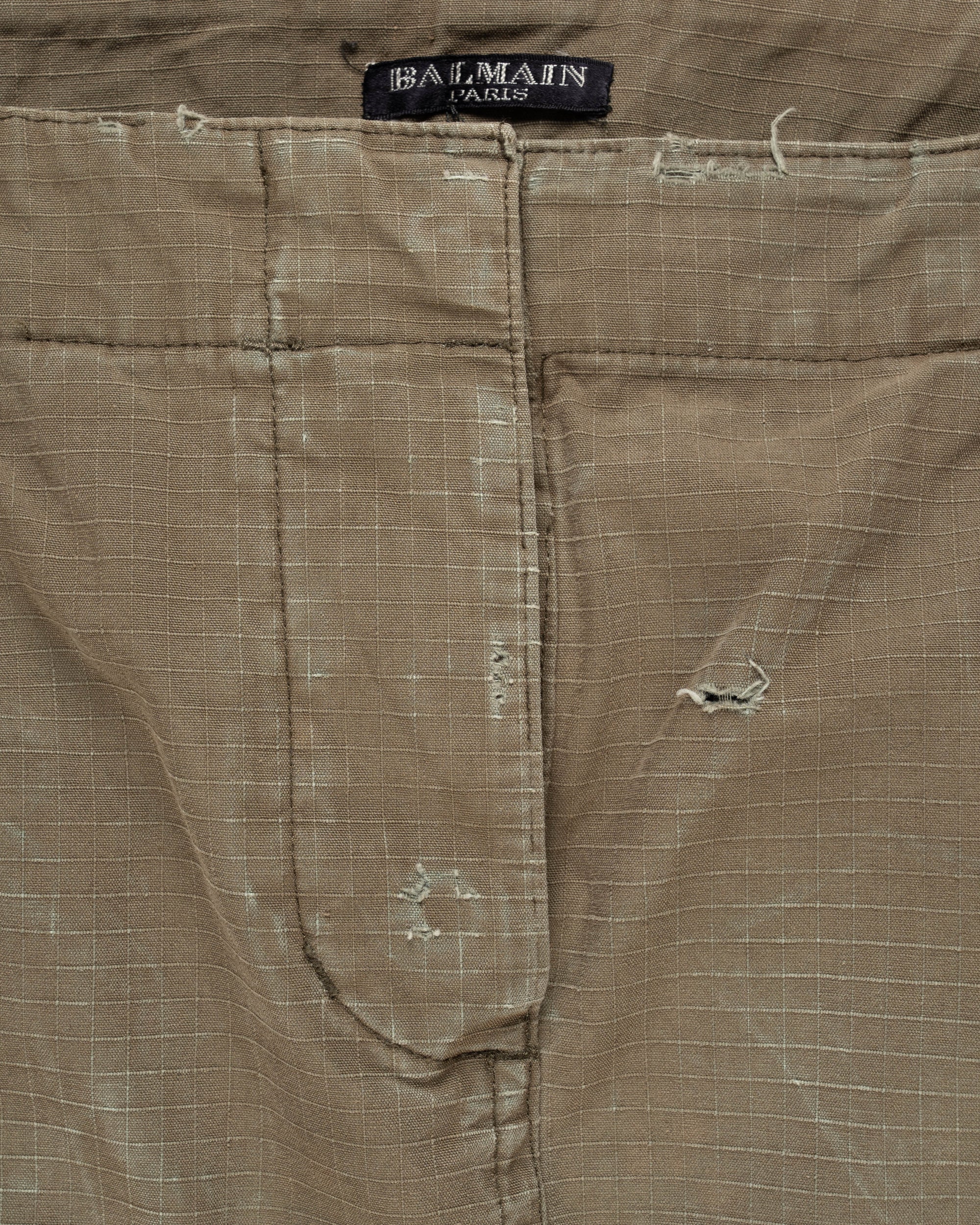 Balmain military cargo technical nylon mini skirt