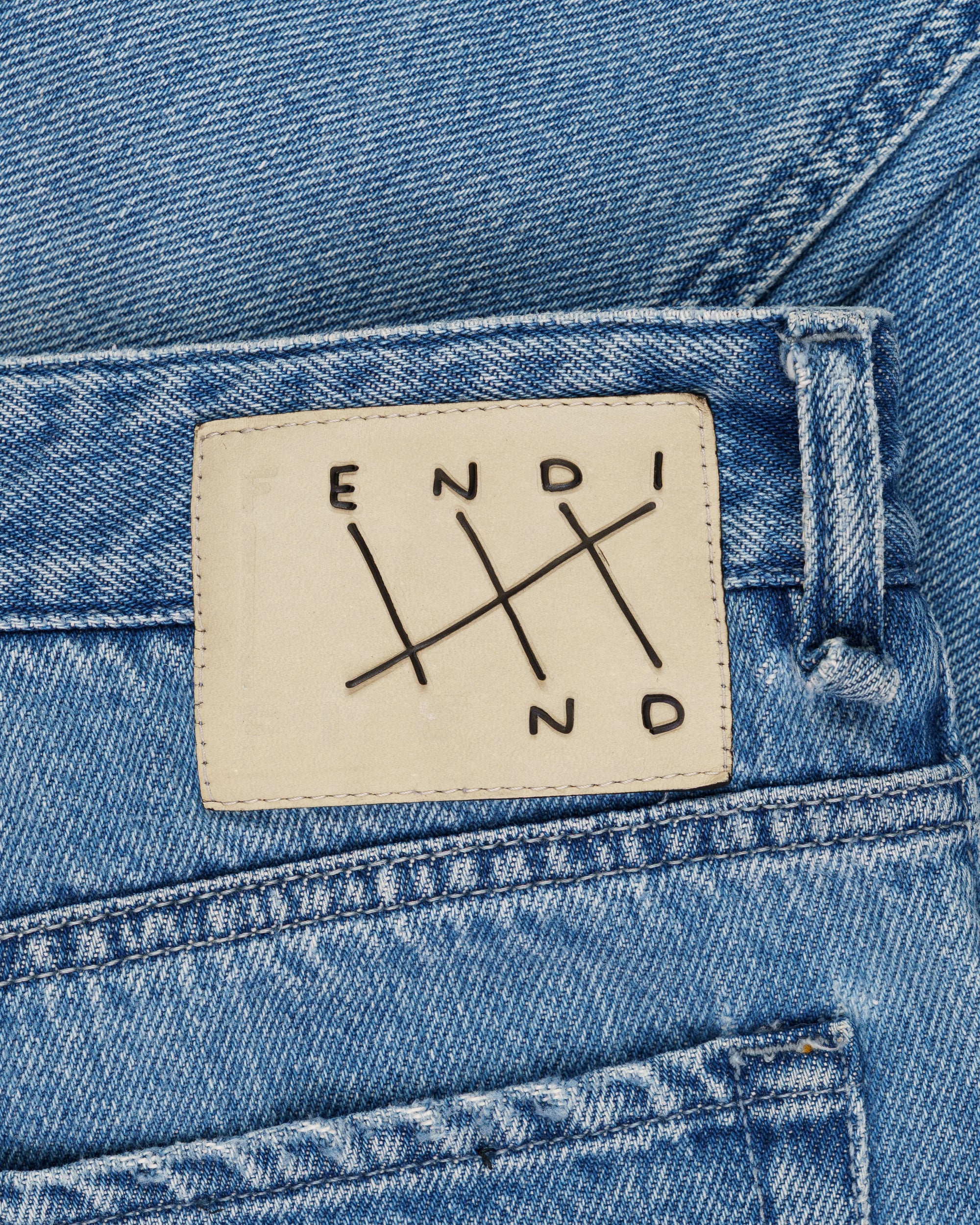 Fendi Cards Deck printed blue denim pants