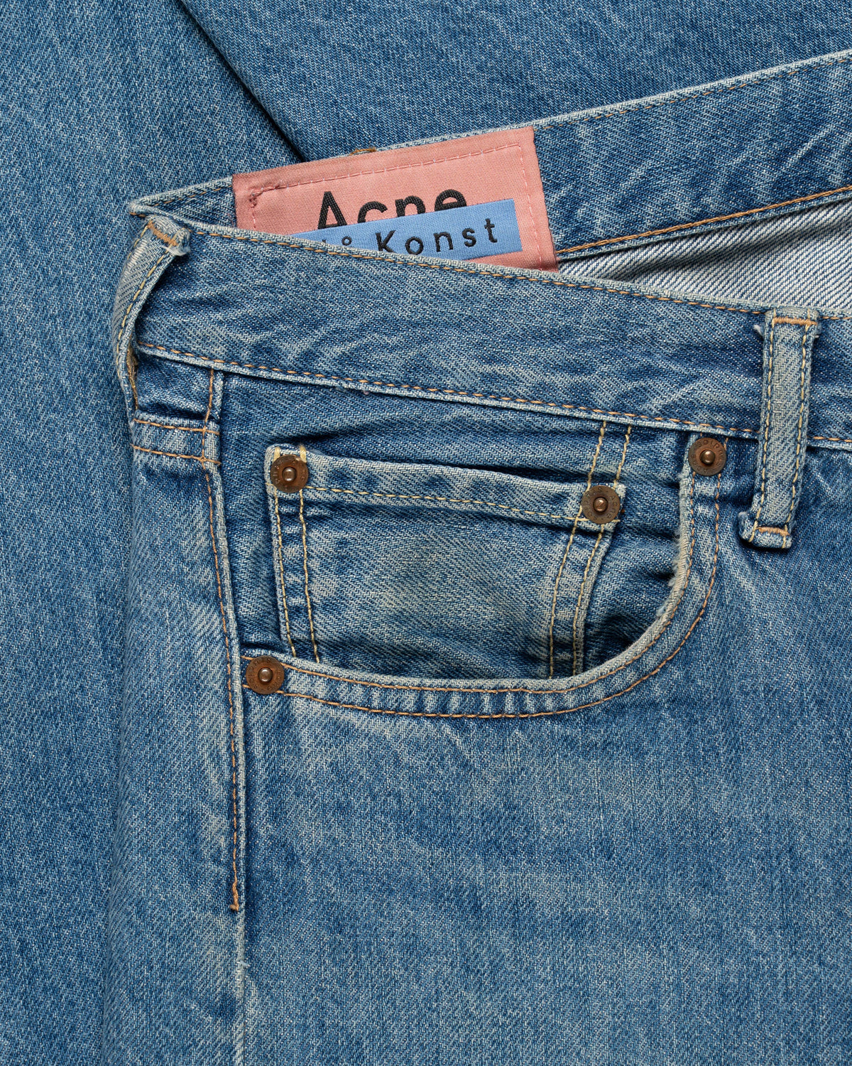 Acne Studios 1996 Dark Blue Thrash blue denim pants