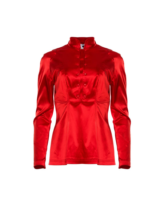 Mugler Trademark red satin tang jacket Mugler