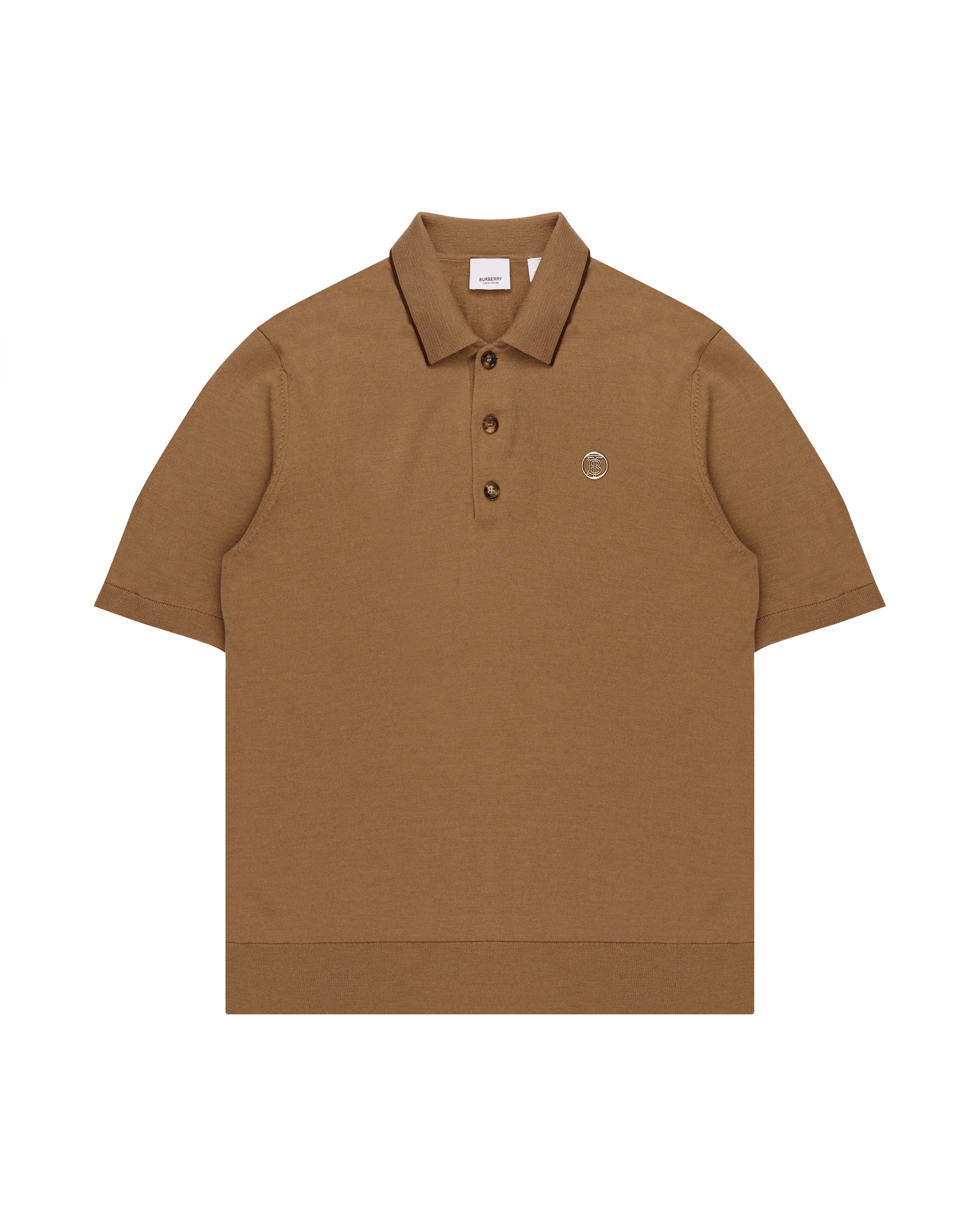 Burberry emblem-logo knitted polo-collar t-shirt