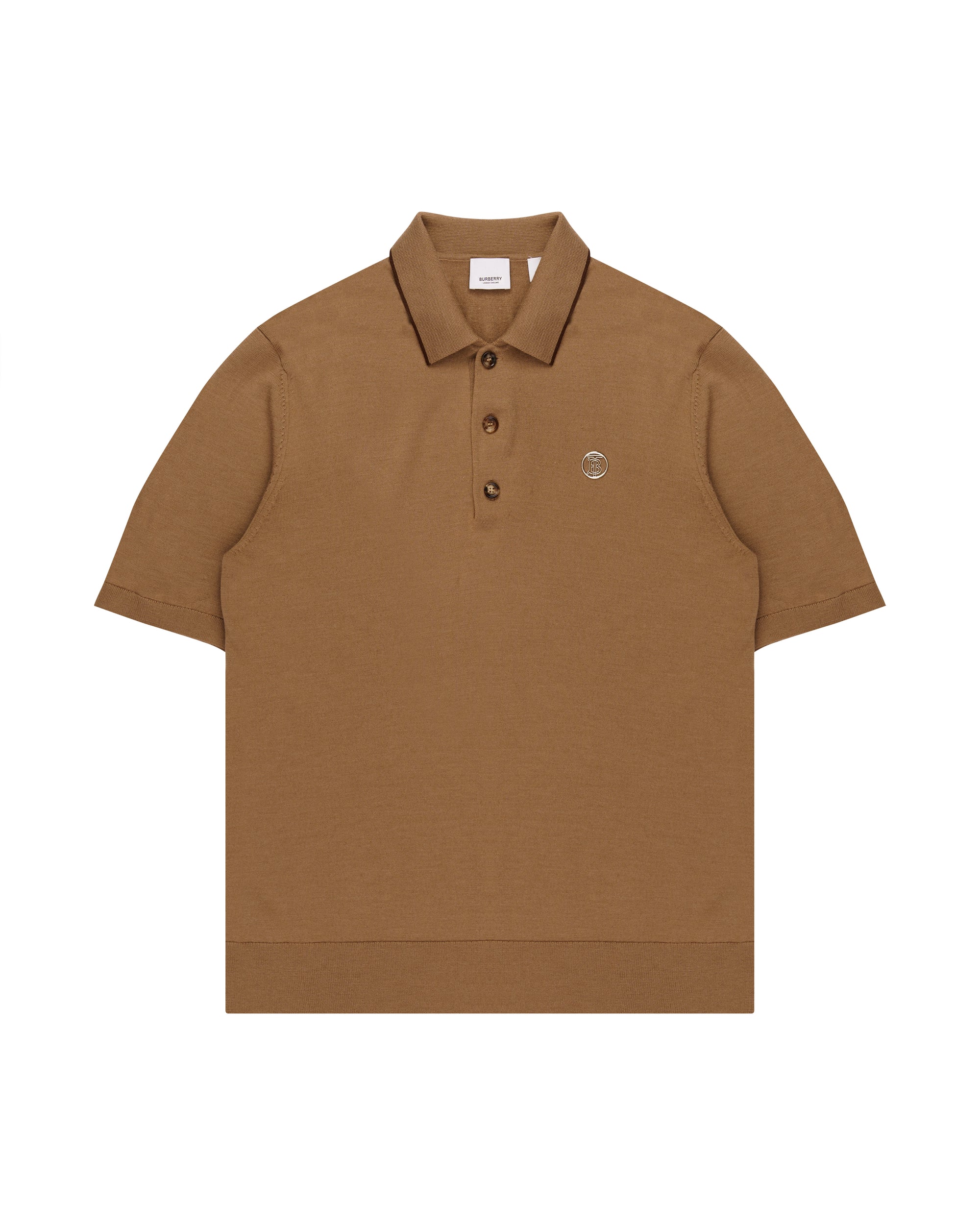 Burberry emblem-logo knitted polo-collar t-shirt