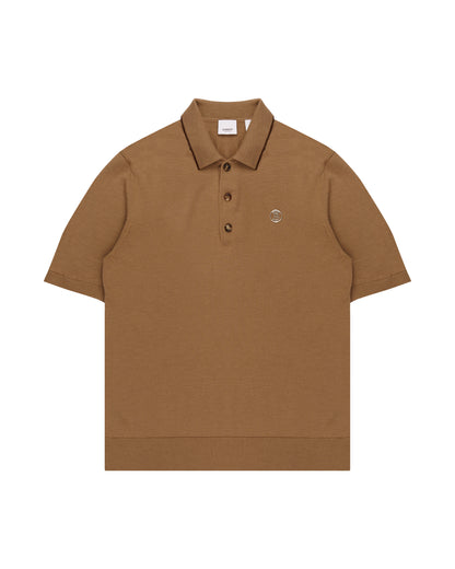Burberry emblem-logo knitted polo-collar t-shirt