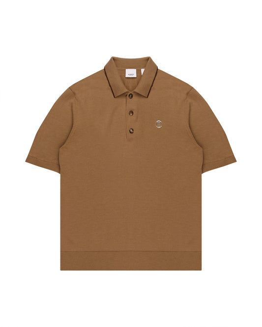 Burberry emblem-logo knitted polo-collar t-shirt