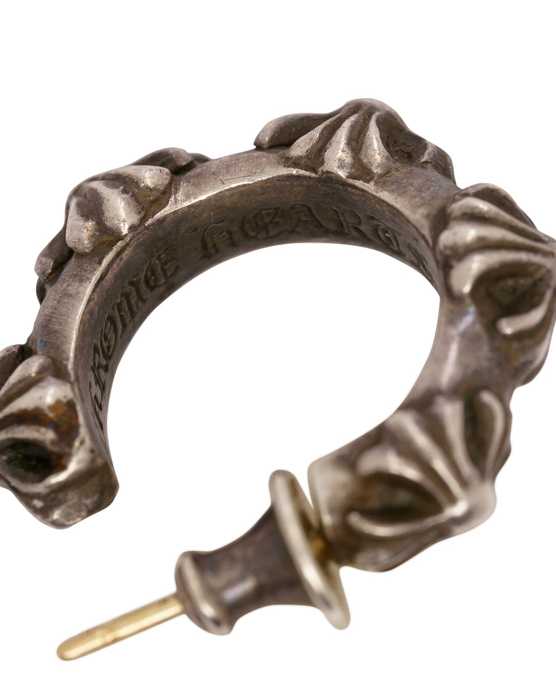Chrome Hearts cross band hoop silver earrings thumbnail