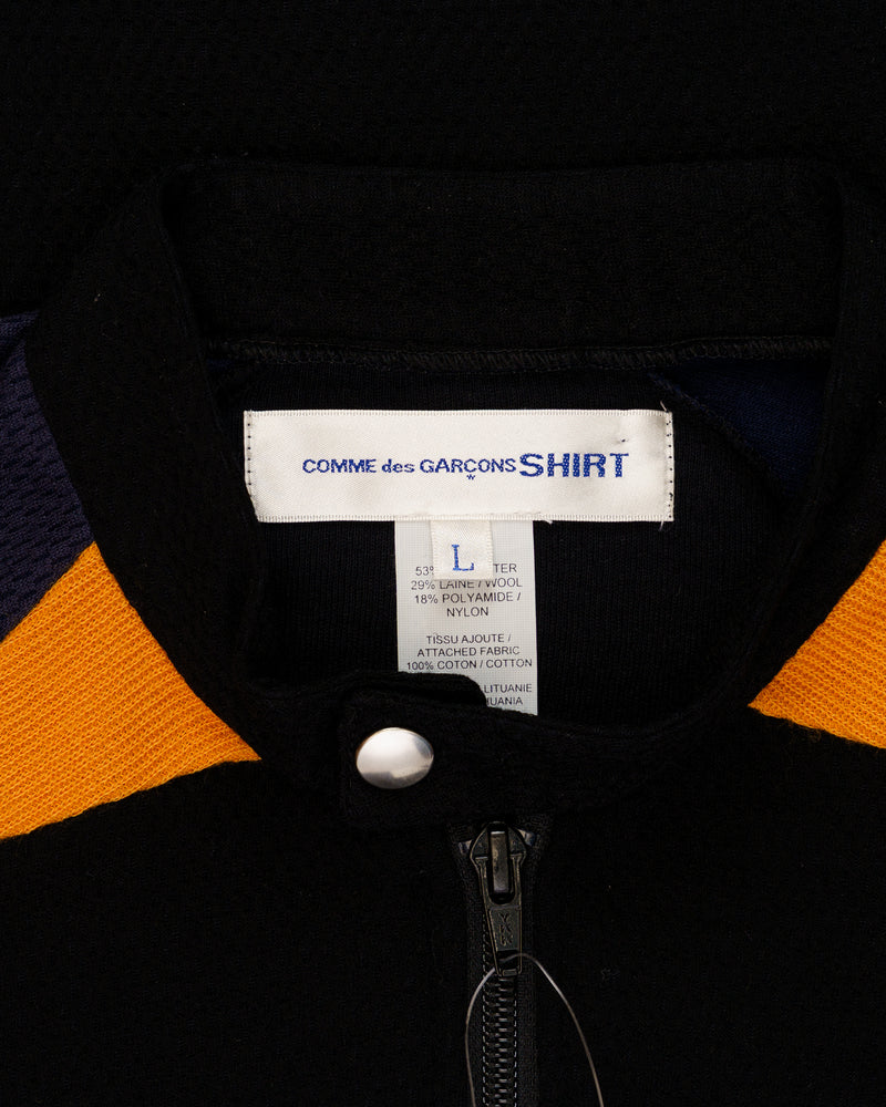 COMME des GARÇONS SHIRT jersey panelled black sweater thumbnail
