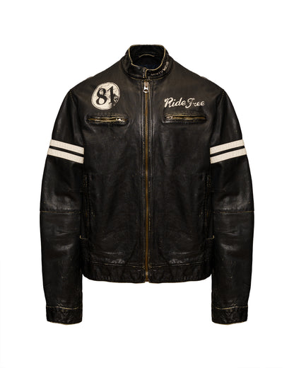 Giorgio Armani back logo leather biker jacket Giorgio Armani