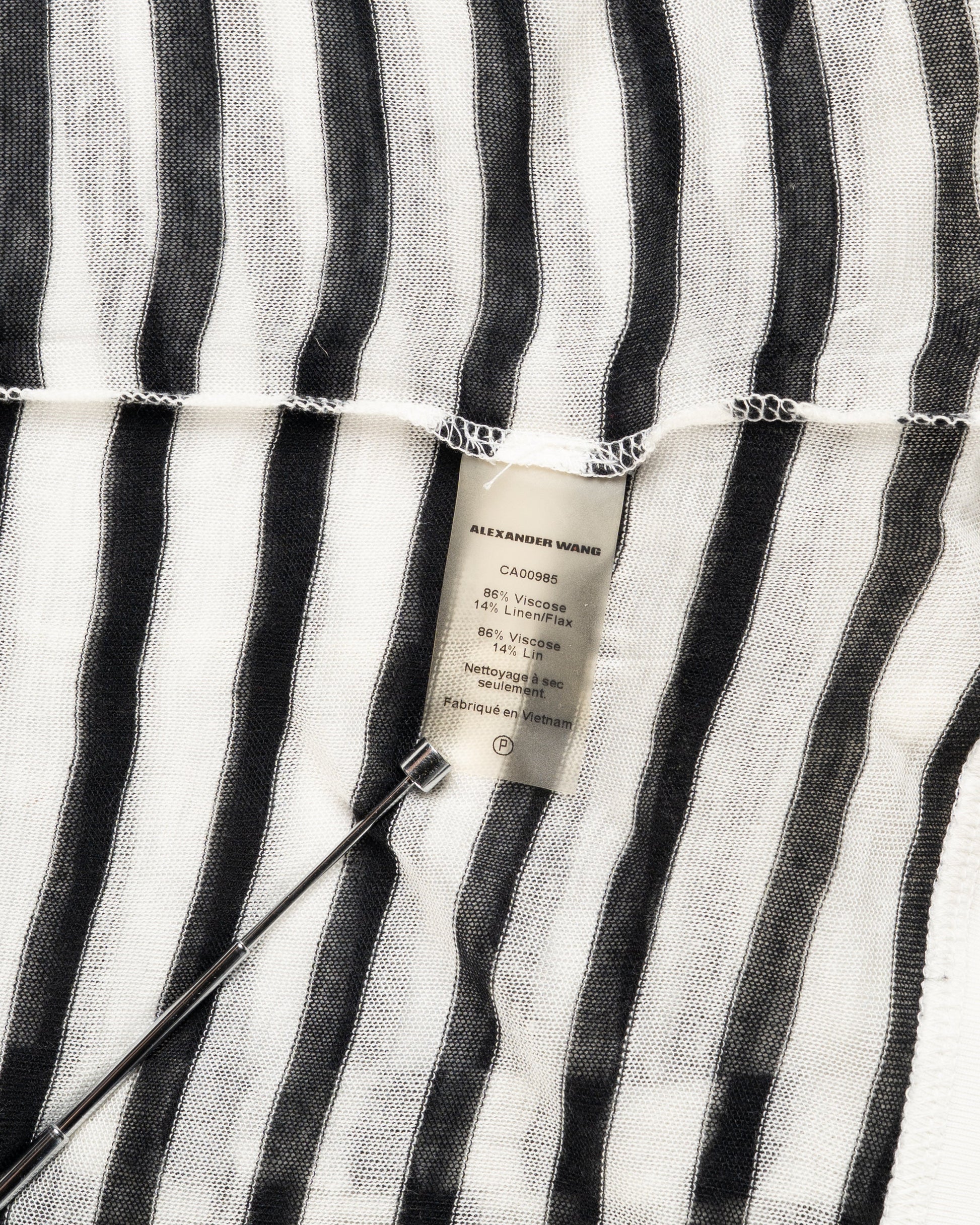 T by Alexander Wang see-through striped long sleeve t-shirt T