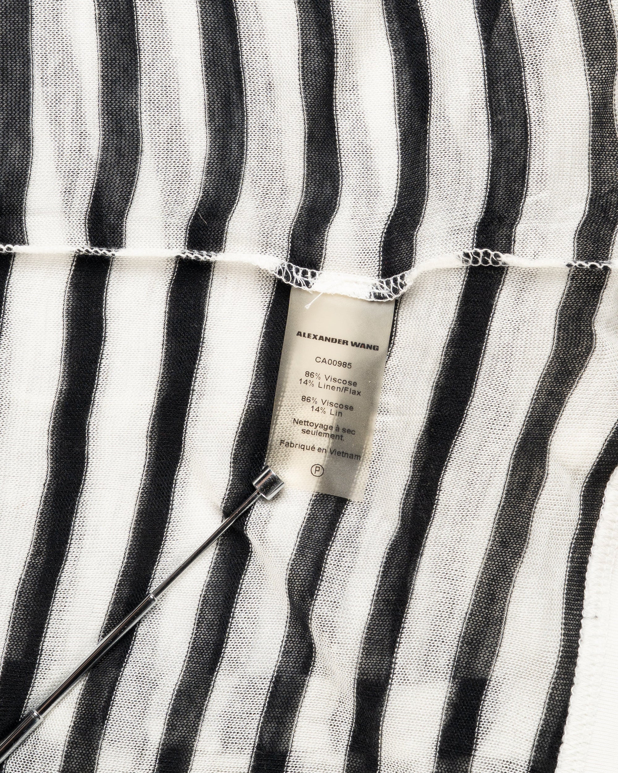 T by Alexander Wang see-through striped long sleeve t-shirt
