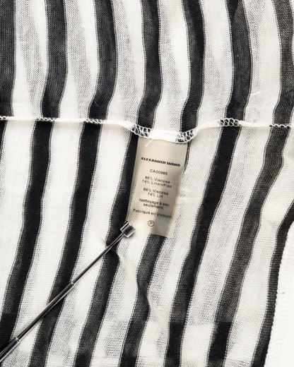 T by Alexander Wang see-through striped long sleeve t-shirt T