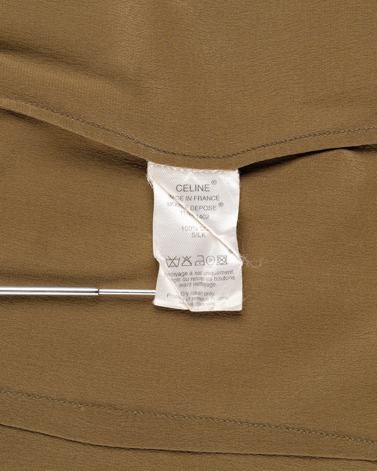 Celine military epaulets silk button-up shirt